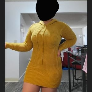Short Yellow Knit Dress